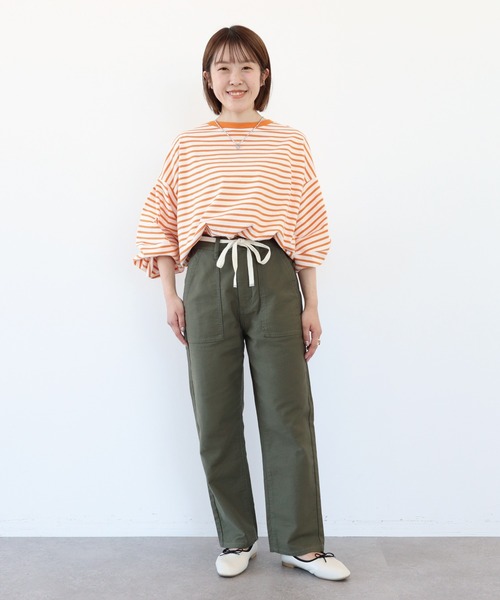 AMERICAN HOLIC(アメリカンホリック)の「【小柄女性向け】ベルト付きベーカーパンツ(カーゴパンツ・レディース・ネイビー/カーキ・XS)」の9枚目の写真