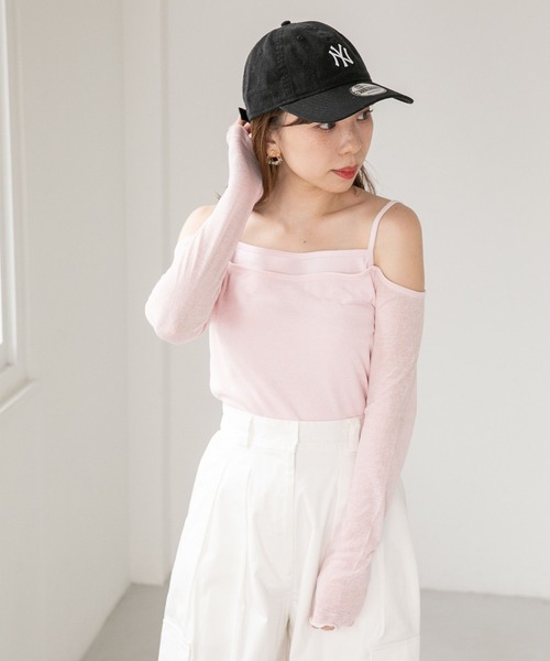 Heather（ヘザー）の「シアーキャミSETカットソー　283339（Tシャツ/カットソー・レディース・ライトグレー/ブラック/ピンク・FREE）」の12枚目の写真