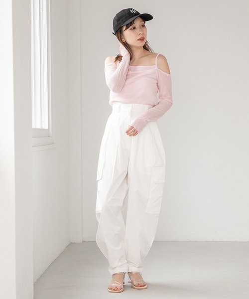 Heather（ヘザー）の「シアーキャミSETカットソー　283339（Tシャツ/カットソー・レディース・ライトグレー/ブラック/ピンク・FREE）」の21枚目の写真