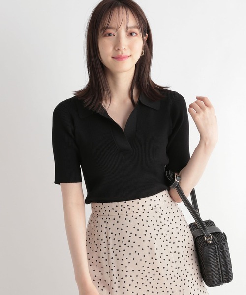 Andemiu（アンデミュウ）の「リブスキッパーニット279658（ニット/セーター・レディース・ホワイト/ブラック/オレンジ/ブルー・FREE）」の7枚目の写真