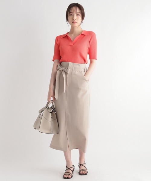 Andemiu（アンデミュウ）の「リブスキッパーニット279658（ニット/セーター・レディース・ホワイト/ブラック/オレンジ/ブルー・FREE）」の10枚目の写真