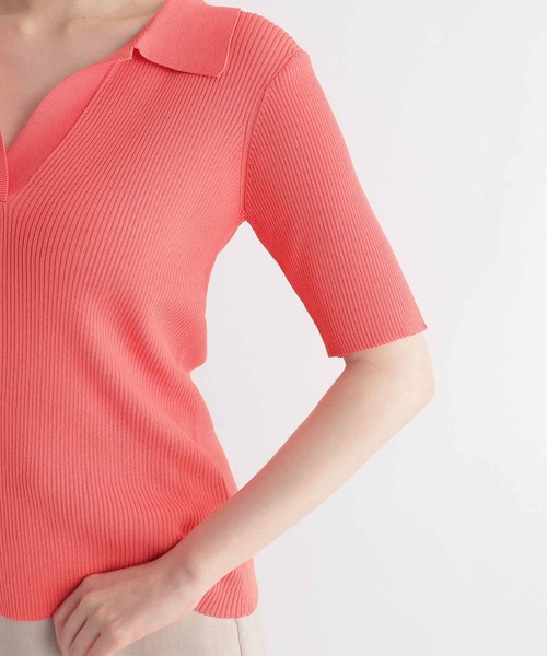 Andemiu（アンデミュウ）の「リブスキッパーニット279658（ニット/セーター・レディース・ホワイト/ブラック/オレンジ/ブルー・FREE）」の18枚目の写真