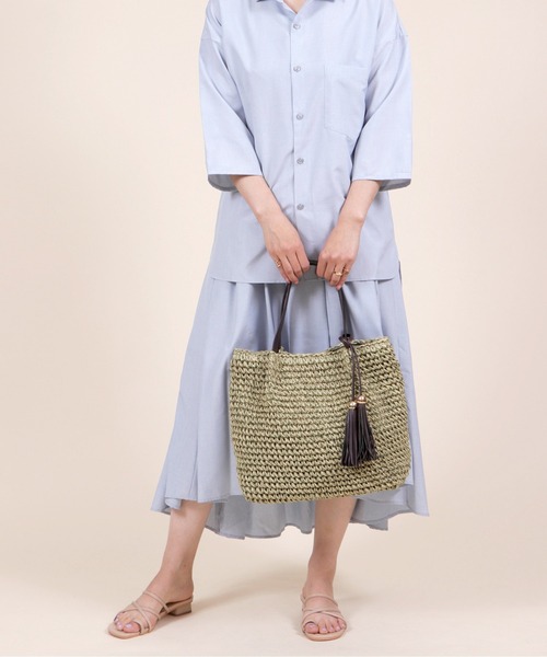 新品❗️未使用❗️woven かごバッグ タッセル付き セール】タッセル付きかごバッグ（かごバッグ）｜BASE（ベース
