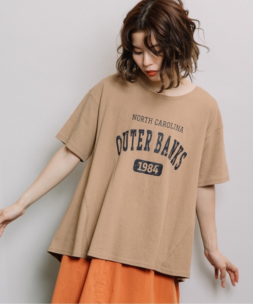 refinedworks（リファインドワークス）の「ドライ天竺フレアロゴT（Tシャツ/カットソー・レディース・ブラウン/グレー/オフホワイト/ピンク・FREE）」の3枚目の写真