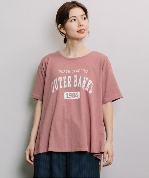 refinedworks（リファインドワークス）の「ドライ天竺フレアロゴT（Tシャツ/カットソー・レディース・ブラウン/グレー/オフホワイト/ピンク・FREE）」の5枚目の写真