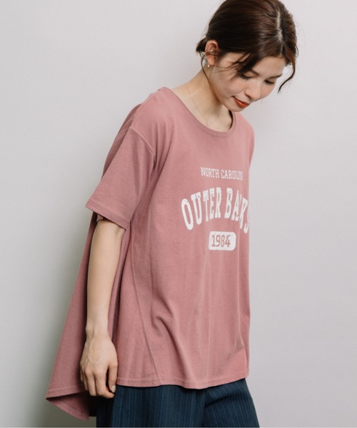 refinedworks（リファインドワークス）の「ドライ天竺フレアロゴT（Tシャツ/カットソー・レディース・ブラウン/グレー/オフホワイト/ピンク・FREE）」の7枚目の写真