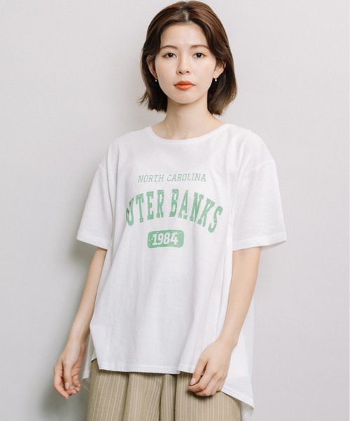 refinedworks（リファインドワークス）の「ドライ天竺フレアロゴT（Tシャツ/カットソー・レディース・ブラウン/グレー/オフホワイト/ピンク・FREE）」の18枚目の写真