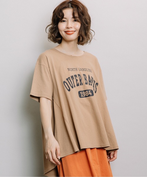 refinedworks（リファインドワークス）の「ドライ天竺フレアロゴT（Tシャツ/カットソー・レディース・ブラウン/グレー/オフホワイト/ピンク・FREE）」の9枚目の写真