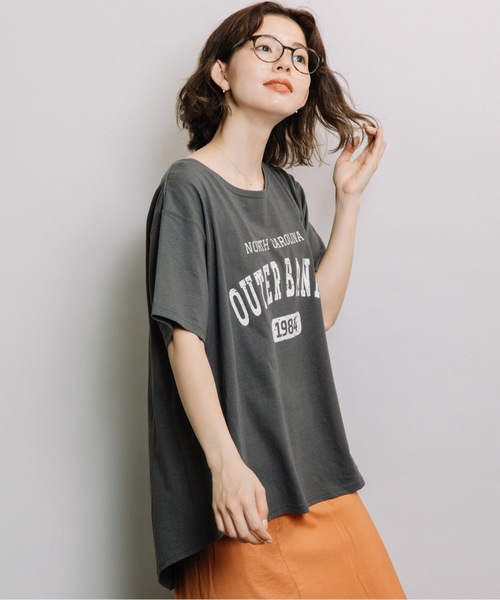 refinedworks（リファインドワークス）の「ドライ天竺フレアロゴT（Tシャツ/カットソー・レディース・ブラウン/グレー/オフホワイト/ピンク・FREE）」の13枚目の写真