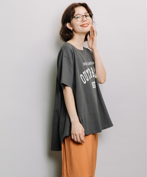 refinedworks（リファインドワークス）の「ドライ天竺フレアロゴT（Tシャツ/カットソー・レディース・ブラウン/グレー/オフホワイト/ピンク・FREE）」の14枚目の写真