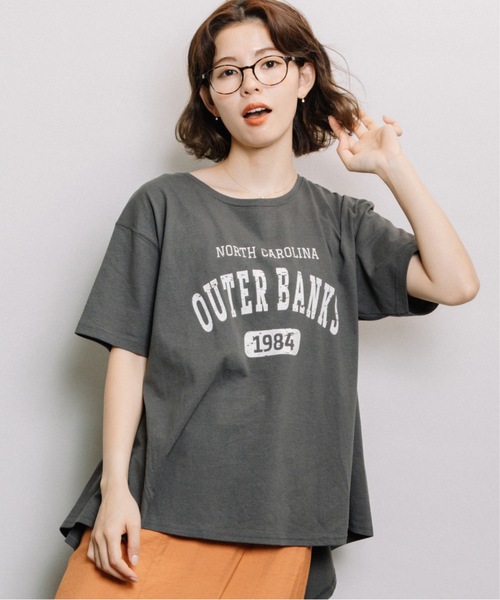 refinedworks（リファインドワークス）の「ドライ天竺フレアロゴT（Tシャツ/カットソー・レディース・ブラウン/グレー/オフホワイト/ピンク・FREE）」の16枚目の写真