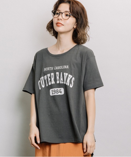 refinedworks（リファインドワークス）の「ドライ天竺フレアロゴT（Tシャツ/カットソー・レディース・ブラウン/グレー/オフホワイト/ピンク・FREE）」の17枚目の写真