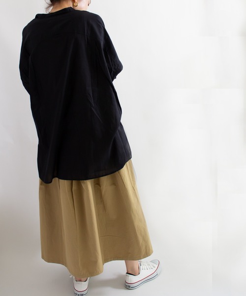 ALL ORDINARIES（オールオーディナリーズ）の「無地ダブルタックスカート（スカート・レディース・チャコールグレー/ベージュ/オリーブ/イエロー・F）」の16枚目の写真