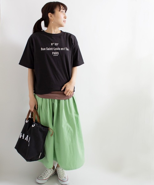 ALL ORDINARIES（オールオーディナリーズ）の「無地ダブルタックスカート（スカート・レディース・チャコールグレー/ベージュ/オリーブ/イエロー・F）」の22枚目の写真