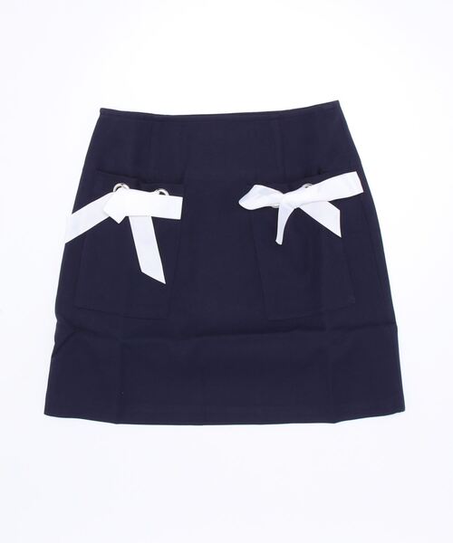 SPIGA（スピーガ）の「ポケットリボン付ミニSK（スカート・レディース・ネイビー系/グレー/ブルー・SMALL/MEDIUM）」の4枚目の写真