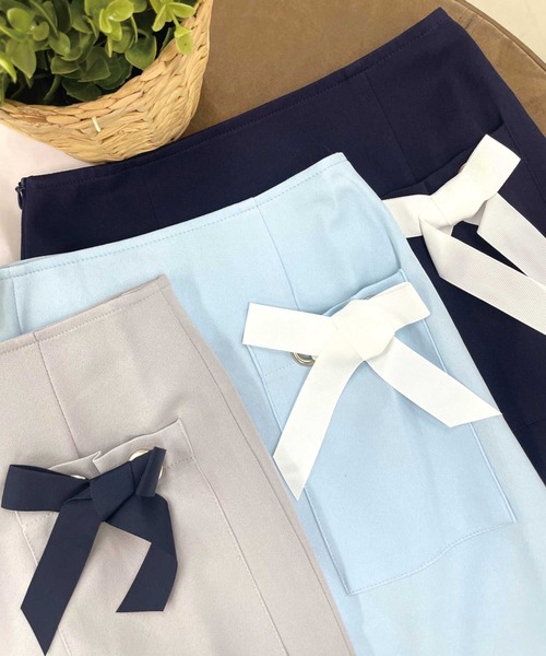 SPIGA（スピーガ）の「ポケットリボン付ミニSK（スカート・レディース・ネイビー系/グレー/ブルー・SMALL/MEDIUM）」の9枚目の写真