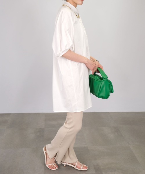 ANDJ(アンドジェイ)の「ボリュームスリーブチュニックブラウス(シャツ/ブラウス・レディース・ブラック/ホワイト/ライトブルー・M)」の12枚目の写真