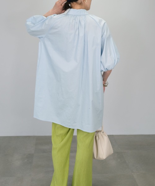 ANDJ(アンドジェイ)の「ボリュームスリーブチュニックブラウス(シャツ/ブラウス・レディース・ブラック/ホワイト/ライトブルー・M)」の18枚目の写真