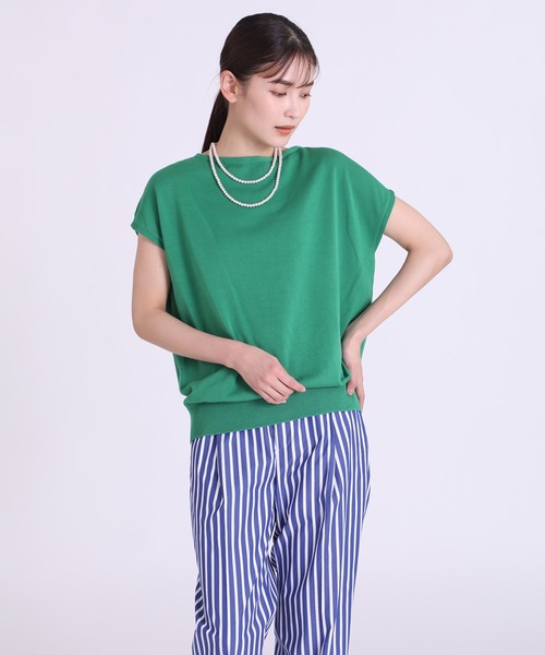 INED(イネド)の「【イスラエルGIZA綿】ホールガーメント(R)サマーコットンニット(ニット/セーター・レディース・その他/オレンジ/グリーン/ブラック/ホワイト・9号)」の19枚目の写真