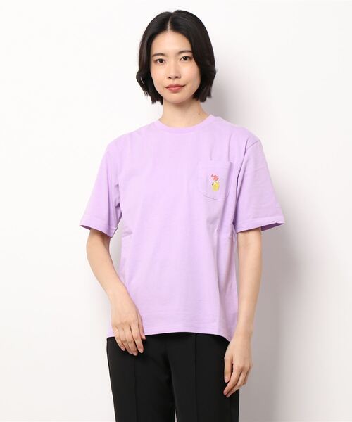 BABYDOLL（ベビードール）の「親子お揃い 夏モチーフ刺繍Tシャツ 6833A（Tシャツ/カットソー・レディース・ライトブルー/パープル/ホワイト/チャコールグレー/ライトグリーン系1/チェリーピンク/ライトイエロー/ストーン・XL/S/M/L）」の6枚目の写真