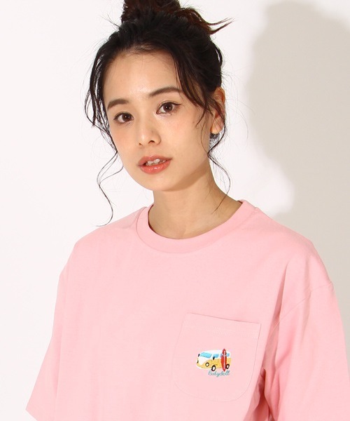 BABYDOLL（ベビードール）の「親子お揃い 夏モチーフ刺繍Tシャツ 6833A（Tシャツ/カットソー・レディース・ライトブルー/パープル/ホワイト/チャコールグレー/ライトグリーン系1/チェリーピンク/ライトイエロー/ストーン・XL/S/M/L）」の8枚目の写真