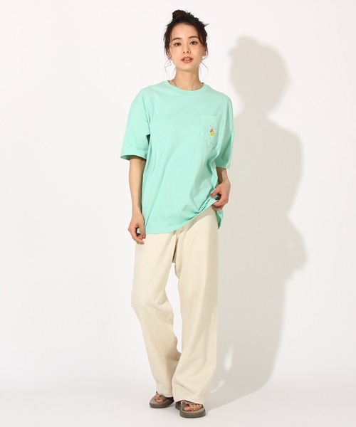 BABYDOLL（ベビードール）の「親子お揃い 夏モチーフ刺繍Tシャツ 6833A（Tシャツ/カットソー・レディース・ライトブルー/パープル/ホワイト/チャコールグレー/ライトグリーン系1/チェリーピンク/ライトイエロー/ストーン・XL/S/M/L）」の12枚目の写真