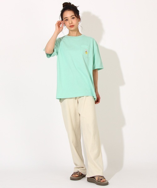 BABYDOLL（ベビードール）の「親子お揃い 夏モチーフ刺繍Tシャツ 6833A（Tシャツ/カットソー・レディース・ライトブルー/パープル/ホワイト/チャコールグレー/ライトグリーン系1/チェリーピンク/ライトイエロー/ストーン・XL/S/M/L）」の13枚目の写真