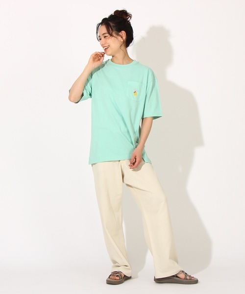 BABYDOLL（ベビードール）の「親子お揃い 夏モチーフ刺繍Tシャツ 6833A（Tシャツ/カットソー・レディース・ライトブルー/パープル/ホワイト/チャコールグレー/ライトグリーン系1/チェリーピンク/ライトイエロー/ストーン・XL/S/M/L）」の11枚目の写真