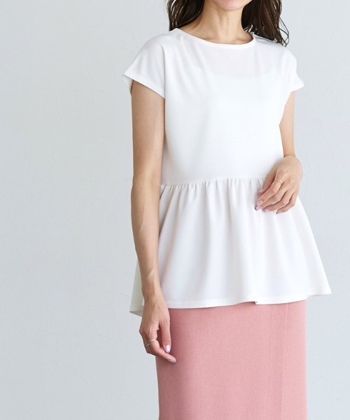 フレンチスリーブフレアTブラウス