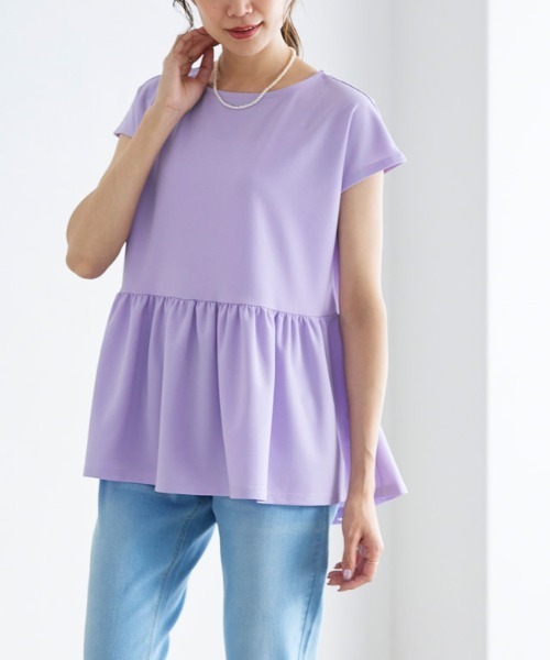 フレンチスリーブフレアTブラウス