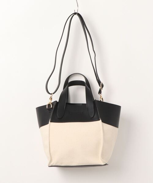 LATINA（ラティーナ）の「バイカラーキャンバスバッグ（ハンドバッグ・レディース・ブラック/ベージュ・FREE）」の13枚目の写真