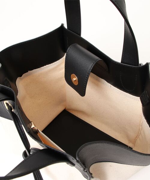 LATINA（ラティーナ）の「バイカラーキャンバスバッグ（ハンドバッグ・レディース・ブラック/ベージュ・FREE）」の15枚目の写真