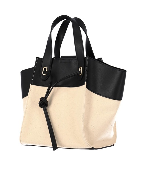LATINA（ラティーナ）の「バイカラーキャンバスバッグ（ハンドバッグ・レディース・ブラック/ベージュ・FREE）」の5枚目の写真