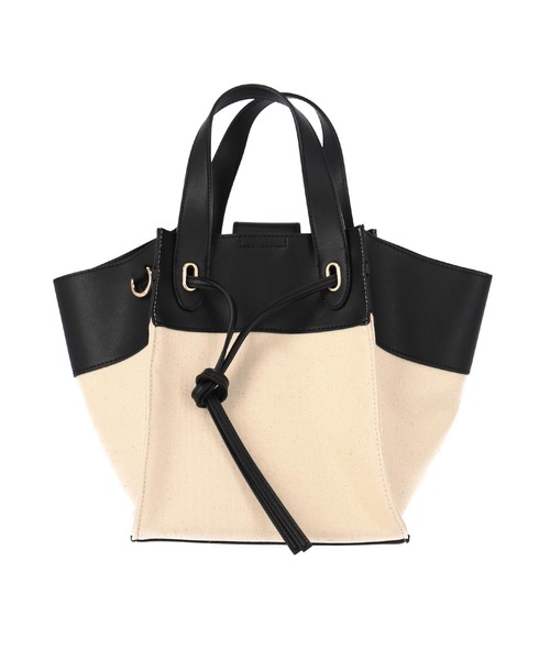 LATINA（ラティーナ）の「バイカラーキャンバスバッグ（ハンドバッグ・レディース・ブラック/ベージュ・FREE）」の8枚目の写真