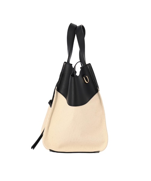 LATINA（ラティーナ）の「バイカラーキャンバスバッグ（ハンドバッグ・レディース・ブラック/ベージュ・FREE）」の9枚目の写真