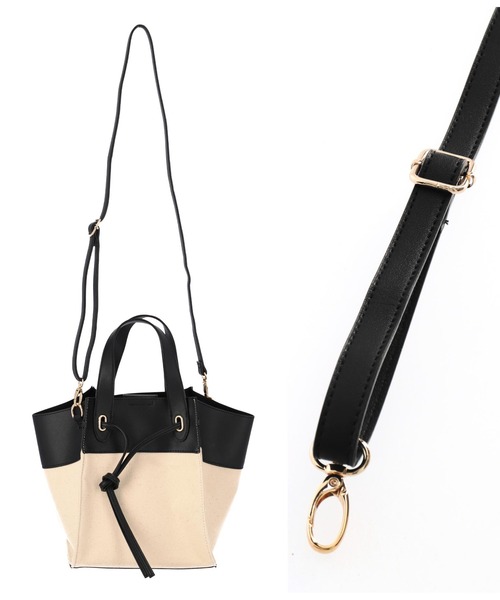 LATINA（ラティーナ）の「バイカラーキャンバスバッグ（ハンドバッグ・レディース・ブラック/ベージュ・FREE）」の11枚目の写真