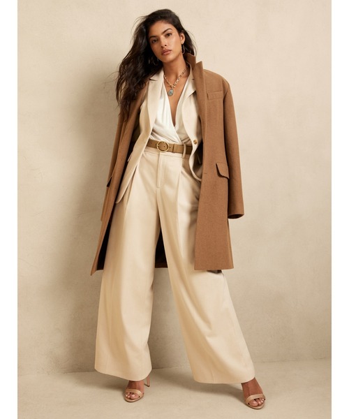 最終値下げ！新品未使用！クールビューティ　バナナリパブリック　ワイドレッグフランネルパンツ BANANA REPUBLIC FACTORY STORE（バナナリパブリック ファクトリー