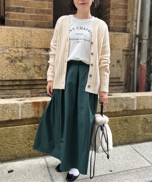 Chez toi（シェトワ）の「【WEB限定】Vネックワイドリブカーディガン（カーディガン/ボレロ・レディース・キャメル/オレンジ/アイボリー/ブラック/サックスブルー・FREE）」の13枚目の写真