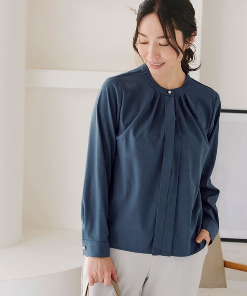 ブラウス シャツ バンドカラー2WAYタックブラウス レディース バンドカラー2WAYタックブラウス（シャツ/ブラウス）｜Tiaclasse
