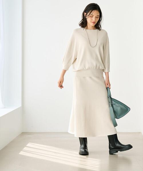green label relaxing（グリーンレーベルリラクシング）の「RY/P パフスリーブ プルオーバー ニット -ウォッシャブル-（ニット/セーター・レディース・ブラック/モカ/ナチュラル・FREE）」の4枚目の写真