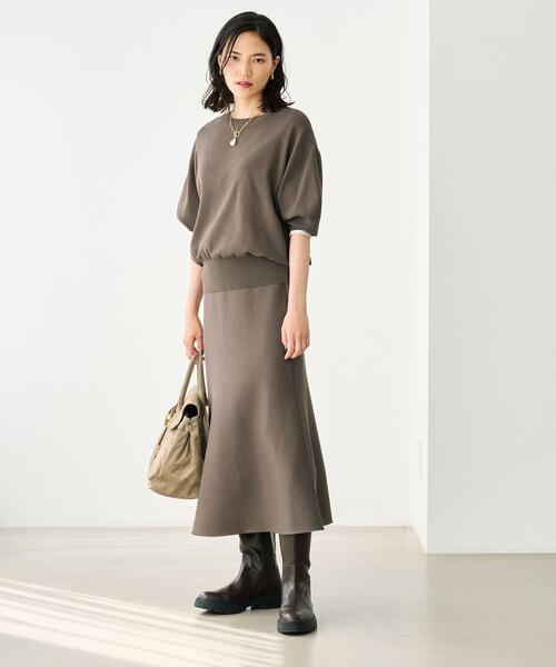 green label relaxing（グリーンレーベルリラクシング）の「RY/P パフスリーブ プルオーバー ニット -ウォッシャブル-（ニット/セーター・レディース・ブラック/モカ/ナチュラル・FREE）」の6枚目の写真