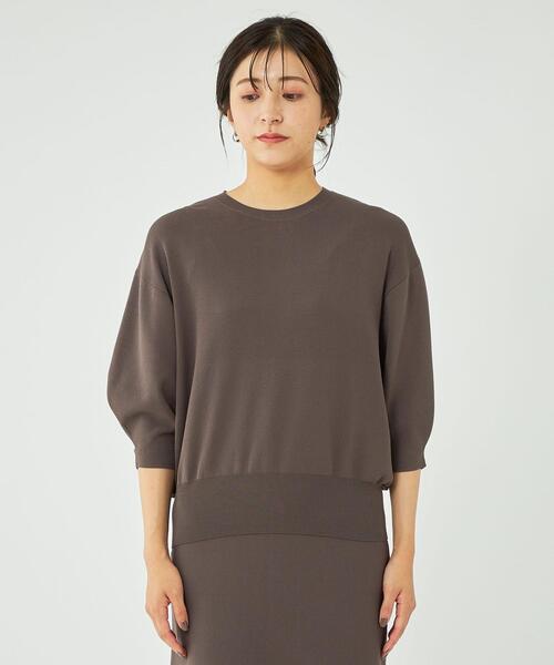 green label relaxing（グリーンレーベルリラクシング）の「RY/P パフスリーブ プルオーバー ニット -ウォッシャブル-（ニット/セーター・レディース・ブラック/モカ/ナチュラル・FREE）」の7枚目の写真