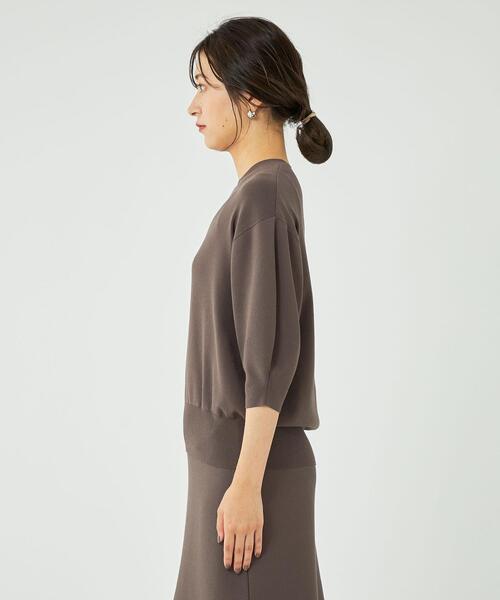 green label relaxing（グリーンレーベルリラクシング）の「RY/P パフスリーブ プルオーバー ニット -ウォッシャブル-（ニット/セーター・レディース・ブラック/モカ/ナチュラル・FREE）」の8枚目の写真