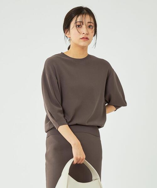 green label relaxing（グリーンレーベルリラクシング）の「RY/P パフスリーブ プルオーバー ニット -ウォッシャブル-（ニット/セーター・レディース・ブラック/モカ/ナチュラル・FREE）」の13枚目の写真