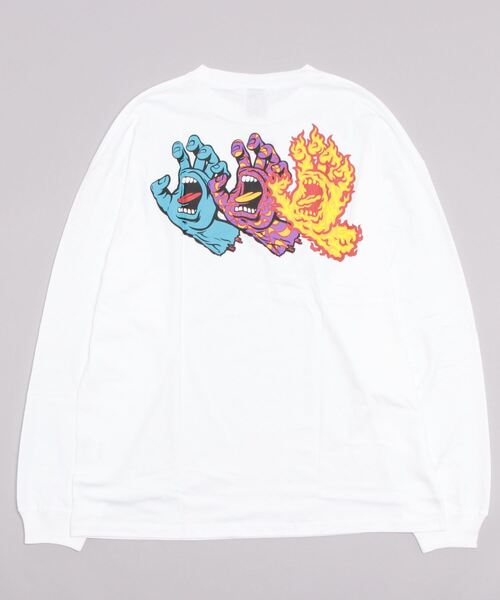 SANTA CRUZ（サンタクルーズ）の「【ムラサキスポーツ別注 Web限定】SANTACRUZ/サンタクルーズ オーバーサイズロンT バックプリントT/スクリ―ミングハンド 三連ロゴ 502223405（Tシャツ/カットソー・メンズ・グレー/ブラック/グリーン/ホワイト・XL/L/M）」の7枚目の写真