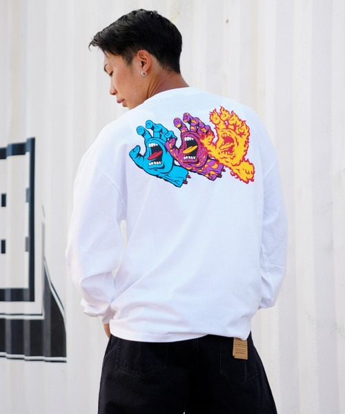 SANTA CRUZ（サンタクルーズ）の「【ムラサキスポーツ別注 Web限定】SANTACRUZ/サンタクルーズ オーバーサイズロンT バックプリントT/スクリ―ミングハンド 三連ロゴ 502223405（Tシャツ/カットソー・メンズ・グレー/ブラック/グリーン/ホワイト・XL/L/M）」の15枚目の写真