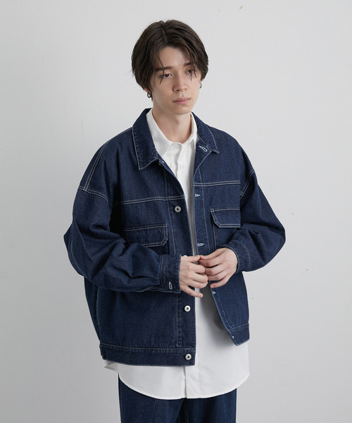 JUNRED（ジュンレッド）の「ヴィンテージデニムルーズブルゾン（デニムジャケット・メンズ・ブラック/サックスブルー・S/M/L）」の21枚目の写真