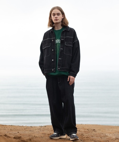 JUNRED（ジュンレッド）の「ヴィンテージデニムルーズブルゾン（デニムジャケット・メンズ・ブラック/サックスブルー・S/M/L）」の9枚目の写真