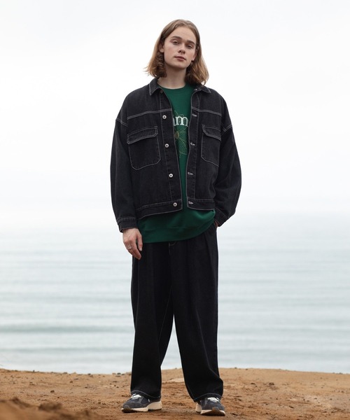 JUNRED（ジュンレッド）の「ヴィンテージデニムルーズブルゾン（デニムジャケット・メンズ・ブラック/サックスブルー・S/M/L）」の10枚目の写真