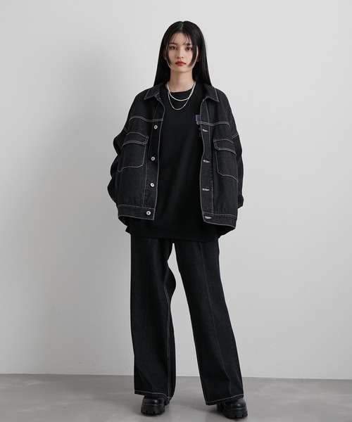 JUNRED（ジュンレッド）の「ヴィンテージデニムルーズブルゾン（デニムジャケット・メンズ・ブラック/サックスブルー・S/M/L）」の16枚目の写真